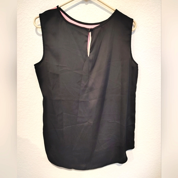 Nine West Pink & Tan Colorblock Sleeveless Tank Top - Picture 2 of 3